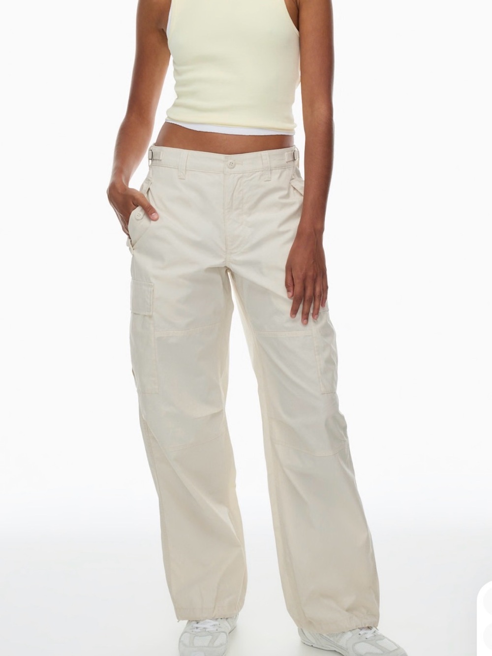 TNA Cream Wide-Leg Cargo Pants